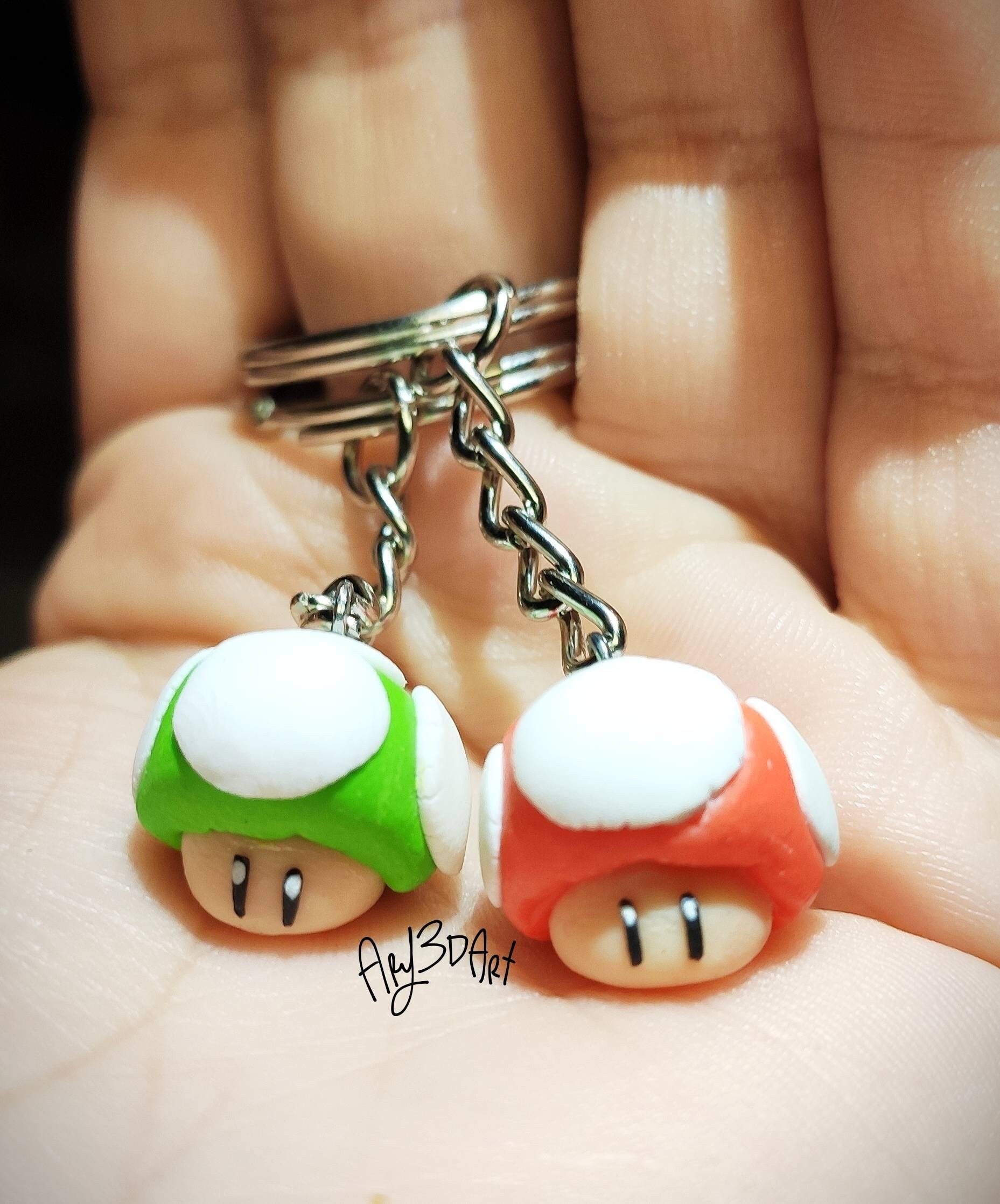 Super Mario Pilz Schlüsselanhänger in Fimo Super Mario Pilz Schlüsselanhänger in Fimo von ARY3DART