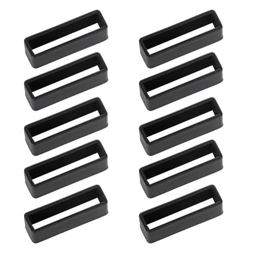 ARYIMYDP 10 Stück Uhrenarmband Gummiringe, Silikon Gummiband Keeper mit Hoher Reibungsfestigkeit – Universell für Smartwatch und Klassikuhren (Schwarz) von ARYIMYDP