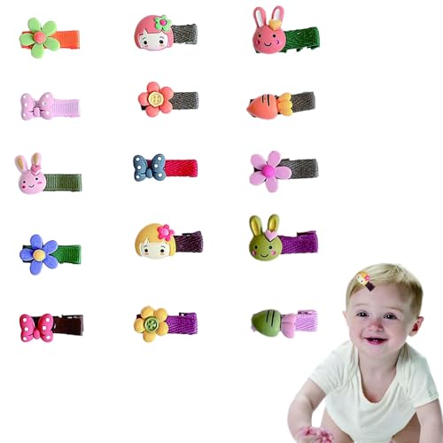 ARYIMYDP 15 Stück Baby Haarspangen Kinder, Haarspangen Baby Feines Haar Hair Clips, Schont das Fell und Fällt Nicht Leicht Ab von ARYIMYDP