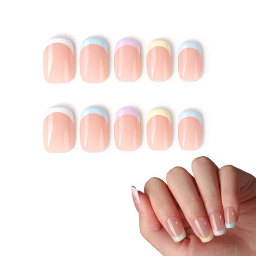 ARYIMYDP 30 Stück Press On Nails, Nägel Zum Aufkleben, Ablösbare Farbige Nagelfolie mit Nagelfeile, für DIY Nagelkunst Damen Mädchen von ARYIMYDP