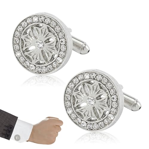 ARYIMYDP Manschettenknöpfe Herren, Modische Manschettenknöpfe mit Diamantbesatz Geeignet für Hochzeiten, Bälle, Partys und Andere Festliche Anlässe von ARYIMYDP