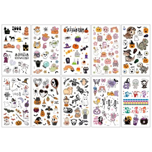 ARYU 10 Halloween-Cartoon-Aufkleber Mit WeißEn Geistern FüR Festivals (Def Edition) von ARYU