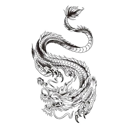 ARYU 4 Chinesische Drachensaft KräUter Tattoo Aufkleber Wasserdicht Langlebig Arm Waschen Nicht Abfallen Nicht-Reflektierende MäNner Und Frauen Semi-Permanent von ARYU