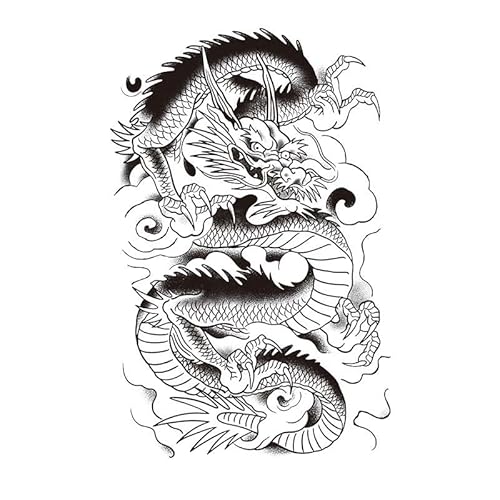 ARYU 4 Drachen Einfache Tattoo-Aufkleber Pflanzliche MäNner Und Frauen Wasserdicht Langlebig Personalisierte Nicht-Reflektierende Semi-Permanente TäTowierungen von ARYU