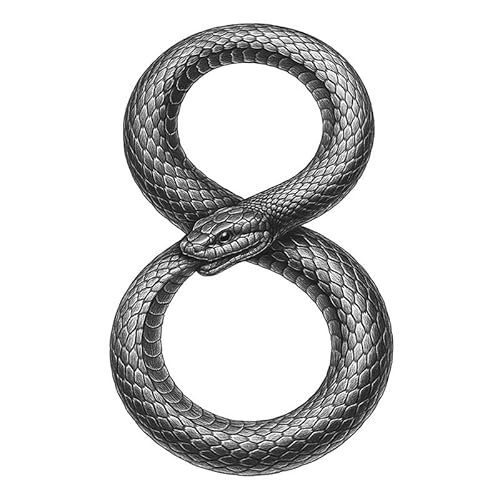 ARYU 4 Ouroboros-KräUter-Tattoo-Aufkleber Wasserfest, SchweißResistent, Nicht Reflektierend, FüR MäNner Und Frauen, FüR Arme, Seiten, Taille Und Beine Hc-808 von ARYU