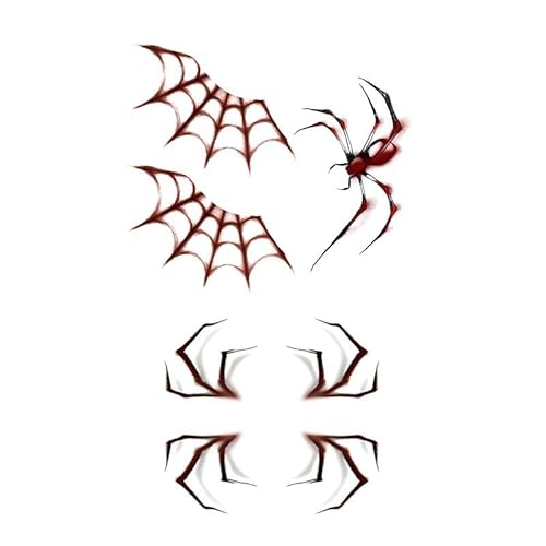 ARYU 4 Spinnennetz Tattoo Aufkleber Wasserdicht Sweatproof Langlebig Teenager MäDchen Frisch Senior Gesicht Arm Brust Nische Makeup Aufkleber von ARYU