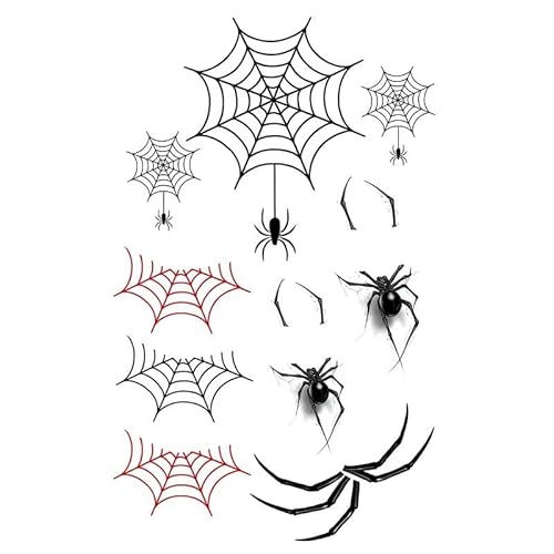 ARYU 4 Spinnennetz Tattoo Aufkleber Wasserdicht Sweatproof Langlebig Teenager MäDchen Frisch Senior Gesicht Arm Brust Nische Makeup Aufkleber von ARYU