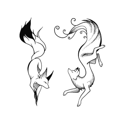 ARYU 4 StüCk Xianwei-Fuchs-KräUter-Tattoo-Aufkleber, Wasserfest, FüR Frauen, Langanhaltend FüR Den Arm, FüR MäNner, Semi-Permanent FüR Den Oberschenkel von ARYU
