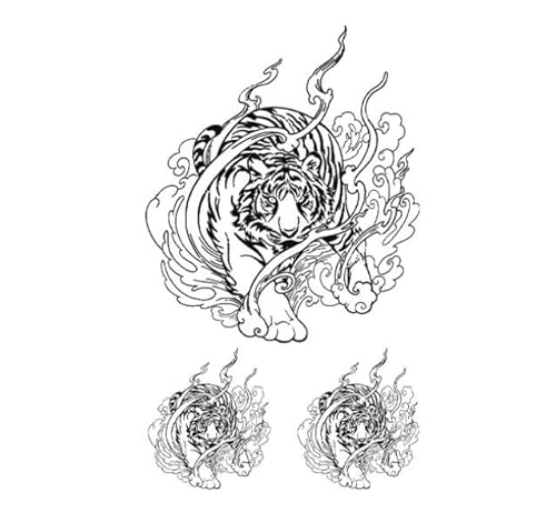 ARYU 4PCS Kompass Design Temporäre Tattoos - Wasserdicht & Langlebig Kräutersaft Finger Schlange Stil, Nicht-Reflektierend für Männer und Frauen, Semi-Permanente Arm Kunst! von ARYU