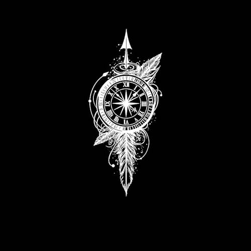 ARYU 5 Kompass-Tattoo-Aufkleber Im EuropäIschen Stil FüR MäNner Und Frauen Wasserdicht Langlebig Arm Tattoo High-Level-Sinn Von Aufklebern Pflanzlichen Nicht-Reflektierenden von ARYU