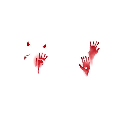 ARYU 6 Bloody Hands Devil Face Stickers Tattoo Stickers Teenage Halloween Imitation Makeup Cartoon Horror Show Girls Face Makeup Waterproof Long Lasting von ARYU