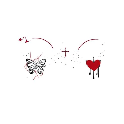 ARYU 6 Butterfly Love Heart Face Stickers Tattoo Stickers Waterproof Long Lasting Teenage Halloween Imitation Makeup Cartoon Horror Show Girls Face Makeup von ARYU