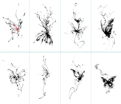 ARYU 8 Tinte Schmetterling Tattoo Aufkleber Reines Verlangen Wind Farbe Tattoo Aufkleber Schmetterling HeißEs MäDchen SchlüSselbein Arm 10x6cm von ARYU