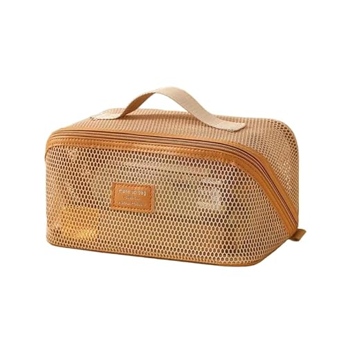 ARYU Kosmetiktasche Damen High-End Tragbare Waschtasche Große Kapazität Reise Kosmetik Mesh Organizer Kissen Tasche, khaki von ARYU