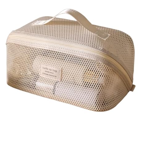 ARYU Kosmetiktasche Damen High-End Tragbare Waschtasche Große Kapazität Reise Kosmetik Mesh Organizer Kissen Tasche, weiß von ARYU