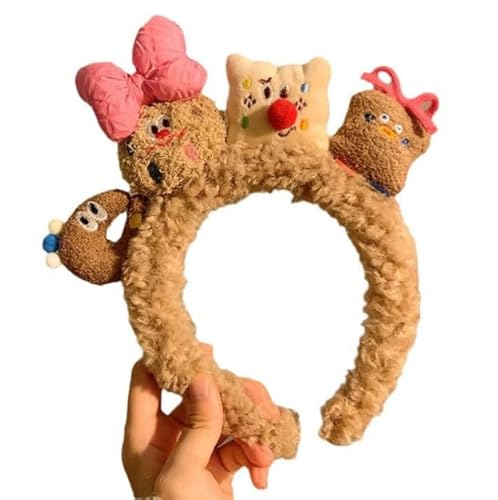 ARYU Quirky Cookie Plüsch Plüsch Haarbänder Weiblich Flauschige Maske Waschen Gesicht Druck Stirnband Haarschmuck von ARYU