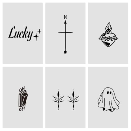 ARYU Sechs Halbdauerhafte, Wasserfeste Tattoos, Turtelzeichen FüR Frauen Und MäNner von ARYU