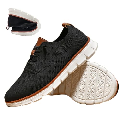 ARZARF Urban – Ultrabequeme Schuhe, Herren-Wearbreeze-Schuhe, Herren-Bootsschuhe for Hineinschlüpfen mit Fußgewölbeunterstützung, atmungsaktive Mode-Sneaker (Color : Black, Size : 10.5) von ARZARF