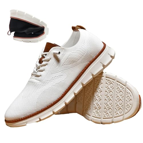 ARZARF Urban – Ultrabequeme Schuhe, Herren-Wearbreeze-Schuhe, Herren-Bootsschuhe for Hineinschlüpfen mit Fußgewölbeunterstützung, atmungsaktive Mode-Sneaker (Color : White, Size : 11) von ARZARF