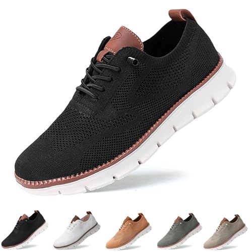 ARZARF Wearbreeze-Schuhe for Herren, Bootsschuhe for Hineinschlüpfen mit Fußgewölbeunterstützung, Sneakers, Oxfords, Business-Casual-Wanderschuhe, Tennis (Color : Black, Size : 10) von ARZARF