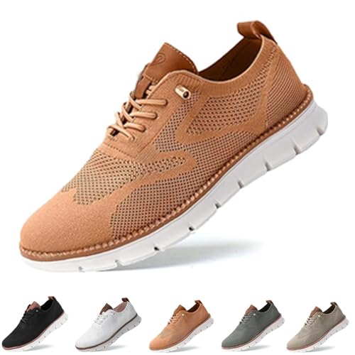 ARZARF Wearbreeze-Schuhe for Herren, Bootsschuhe for Hineinschlüpfen mit Fußgewölbeunterstützung, Sneakers, Oxfords, Business-Casual-Wanderschuhe, Tennis (Color : Orange, Size : 7.5) von ARZARF