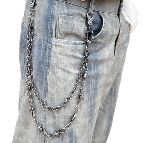 ARZASGO Unisex Punk Ketten für Hosen, robuste Gürtelketten Hip Hop Hosen Jeans Kette mit Karabinerverschlüssen für Geldbörse Schlüssel, A Bullet, Lange ARZASGO Unisex Punk Ketten für Hosen, robuste Gürtelketten Hip Hop Hosen Jeans Kette mit Karabinerverschlüssen für Geldbörse Schlüssel, A Bullet, Lange von ARZASGO