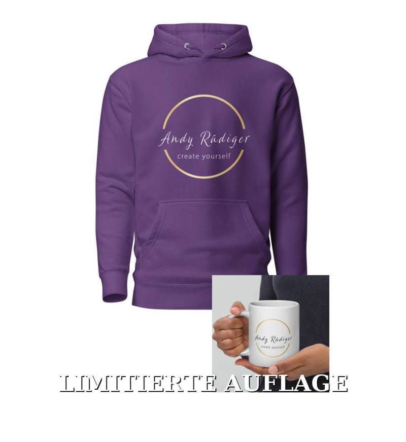 Andy Rüdiger Create Yourself Bundle Hoodie + Tasse „Limitierte Auflage 111 " | Geschenkset Unisex Kapuzenpullover & Kaffeetasse Andy Rüdiger Create Yourself Bundle Hoodie + Tasse „Limitierte Auflage 111 " | Geschenkset Unisex Kapuzenpullover & Kaffeetasse von ARcreateyourself
