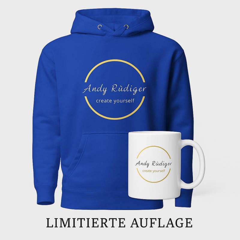 Andy Rüdiger Create Yourself Bundle Hoodie + Tasse „Limitierte Auflage 111 " | Geschenkset Unisex Kapuzenpullover & Kaffeetasse Andy Rüdiger Create Yourself Bundle Hoodie + Tasse „Limitierte Auflage 111 " | Geschenkset Unisex Kapuzenpullover & Kaffeetasse von ARcreateyourself