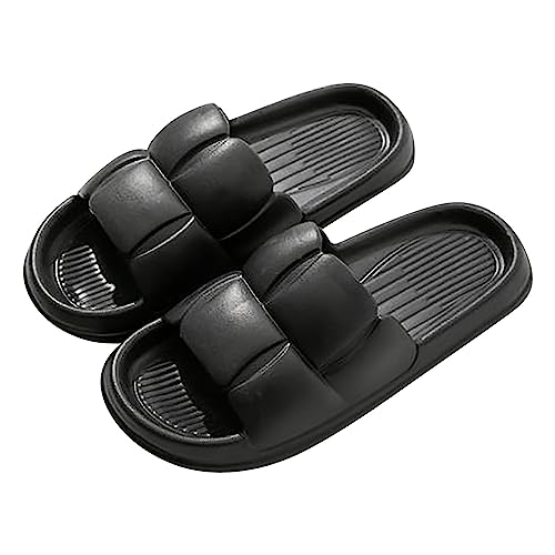 ARtray Duschpantoffeln für Frauen Dusche Baden Kissen Sliders Wolke Hausschuhe Schwimmbad Strand Sliders Damen rutschfest schnell trocknend Badschuhe Indoor Home Garten Pool Meer, Schwarz , 38.5 EU von ARtray