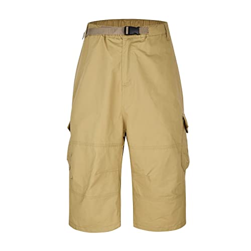 ARtray Herren Cargo Shorts Slim Fit Caprihose Einfarbig Leichtgewicht Strandshorts Reine Farbe Freizeit Outdoorhose Stilvolle Slim Fit Herren Hosen Stretch Herren Knitterfreie Flatfront-Chinohose von ARtray
