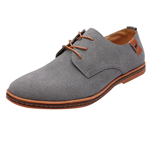 ARtray Herren Schuhe Lack 43 Herrenmode Casual Solid Lace Up Oxfords Lederschuhe Herren Business Schuhe Schuhe Herren Rot (Grey, 43) von ARtray