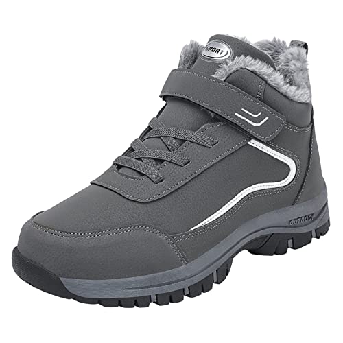 ARtray Herren Walkingschuhe Winter Warm Verdickende Turnschuhe Warm Wasserabweisend GefüTtert Winterschuhe Klettverschluss DäMpfung Und RüCkprall Sportschuhe Leicht Workout Freizeitschuhe von ARtray