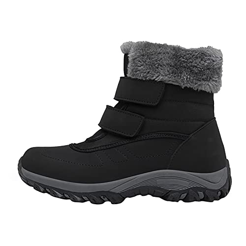 ARtray Schlupfstiefel Damen GefüTtert Wasserdicht Winterschuhe Warm Stiefeletten Bequeme Klettverschluss Stiefeletten Leichtgewichts Wanderschuhe Hohe Klassische Stiefel FüR Den AußEnbereich von ARtray