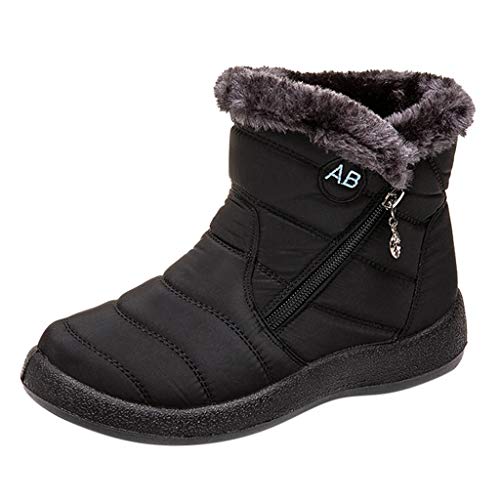 ARtray Schneestiefel Damen, extra warme Plüsch gefütterte Winterstiefel, Retro Knöchel Gummistiefel, Arbeitsstiefel, Outdoor Walking Stiefel, Mode Seitlicher Reißverschluss Kurze Stiefel, Winter von ARtray