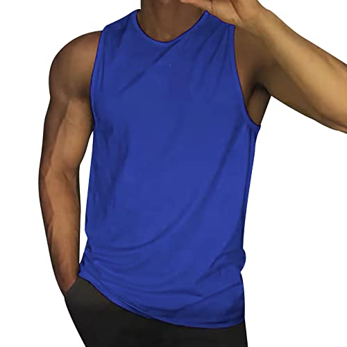 ARtray Top Eng Sommer einfarbig Weste Mode lässig Vintage Waschung ärmelloses T-Shirt Weste Top Lange Tops Mit Spitze (Blue, XL) von ARtray