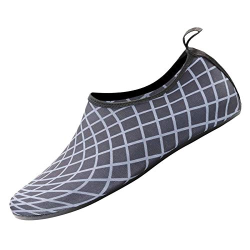 Barfuß-Wasserschuhe für Herren und Damen, Übergröße, Aqua-Strand-Schwimmschuhe, schnell trocknend, leicht, mit Slip-on-Gummisohle, ideal für Yoga, Schwimmen, Tauchen, Surfen, Kanu, Schnorcheln, grau, von ARtray