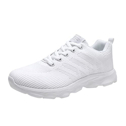 Damen-Schlupfschuhe, Laufschuhe, modische Schnürschuhe, Walkingschuhe, atmungsaktiv, Tennis-Turnschuhe, klassisches Netzgewebe, leicht, Jogging, athletische Sneaker, bequeme Trainingsschuhe, weiß, 39 von ARtray