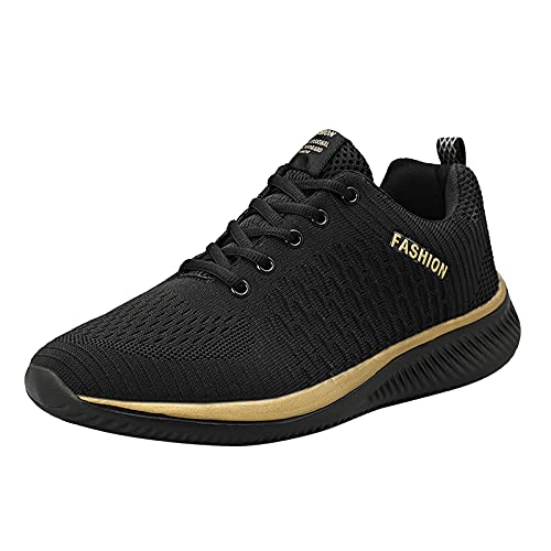 Damen-Schlupfschuhe, Netzstoff, für den Sommer, Laufschuhe, Plateau-Sneaker für Damen, schwarz, Schnürung, bequem, atmungsaktiv, Sport-Tennisschuhe, leicht, weich, Joggen, athletische Sneaker, gold, von ARtray