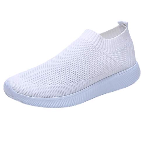 Damen-Schlupfschuhe, bequeme Wanderschuhe, leicht, freihändig, rutschfest, klobig, Joggingschuhe, superweich, flexibel, einfarbig, vielseitige Tennisschuhe, weiß, 39 EU von ARtray