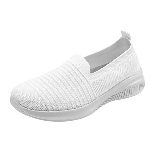 Damen-Sneaker, freihändig, Go-Walk, Flex-Relish-Sneaker, Workout, Freizeit, Fitnessstudio, Joggingschuhe, leicht, Tennis, Sportschuhe, bequem, weich, orthopädisch, gestrickt, weiß, 37.5 EU von ARtray