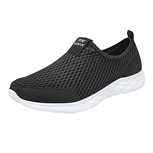 Damen-Turnschuhe, Schlupfschuhe, weiches Netzgewebe, atmungsaktiv, Jogging, athletische Sneaker, hohe Traktionssohle, freihändige Wanderschuhe, bequeme Outdoor-flache Schuhe zum Joggen, weiß, 37.5 EU von ARtray