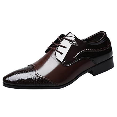 Herren Derbys Dress Oxford Schuhe, Mode Spitze Zehen Hochzeitsschuhe Leichte Formale Business Arbeitsschuhe Slip On Bequem Walking Pendler Schuhe Klassische Schnürschuhe Leder Loafer, braun, 39 2/3 EU von ARtray