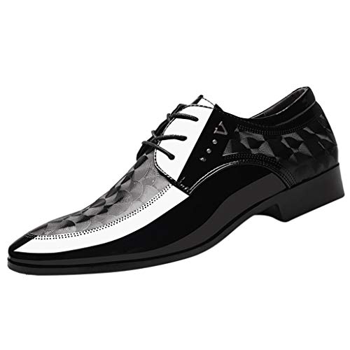 Herren Formale Kleid Oxford Schuhe, Mode Ballsaal Tanzschuhe, Herren Derbys Freizeitschuhe, Klassische Business Lederschuhe Bequeme Pendler Büro Walking Schuhe, Premium Qualität, Schwarz , 43.5 EU von ARtray