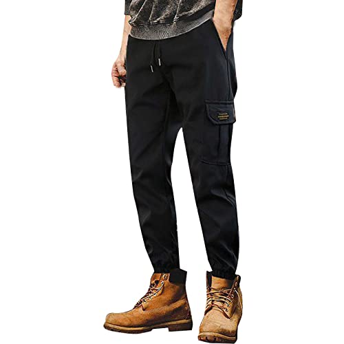 Herren Haremhose Hip-Hop Cargo Hosen Männer Freizeit Outdoorhose Chinohose Casual Mit Stretch Bequeme Stoffhose Herren Knitterfreie Flatfront-Chinohose Stilvolle Slim Fit Herren Hosen von ARtray