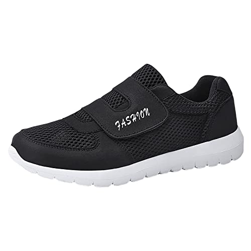 Herren-Laufschuhe, Freizeit-Sneaker, rutschfest, stoßdämpfend, Outdoor-Wanderschuhe, Wandern, Tennis, Fitnessstudio, lässig, leicht, atmungsaktiv, Arbeitsschuhe mit Klettverschluss, Schwarz , 42.5 EU von ARtray