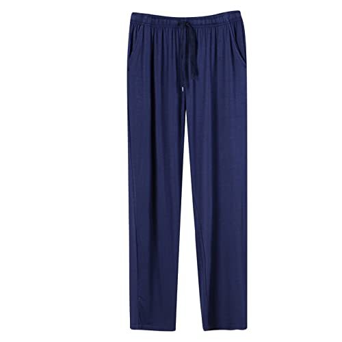 Mandel Pants Home Pants Dünne, verlängerte, übergroße, lässige, lockere Sporthose Western Schlafanzug Herren (Navy, XXXXL) von ARtray