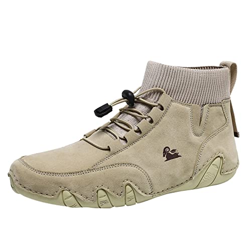 Plus Size Herren Lederstiefel Wanderschuhe Herren Wasserdicht Rutschfest Stoßdämpfend Turnschuhe Wandern Outdoor Trekking Stiefeletten Mode Vielseitige Hohe Schuhe Mit Niedlichem Muster Herbst Winter, von ARtray