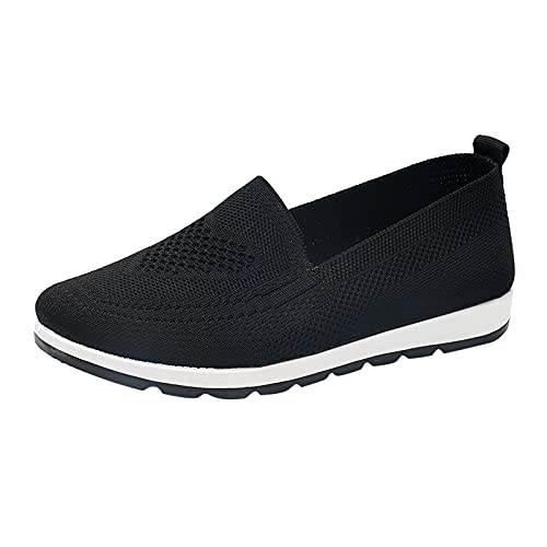 Rückenfreie Halbschuhe für Damen, Sommerschuhe für Damen, stilvolle orthopädische Wanderschuhe, Slipper, leichte Netz-Sneaker, bequem, freihändig, Slip-Ins, Flex-Relish-Sneaker, Schwarz , 38.5 EU von ARtray