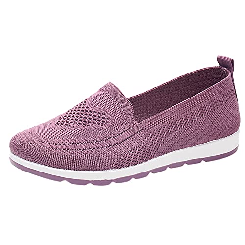 Rückenfreie Halbschuhe für Damen, Sommerschuhe für Damen, stilvolle orthopädische Wanderschuhe, Slipper, leichte Netz-Sneaker, bequem, freihändig, Slip-Ins, Flex-Relish-Sneaker, violett, 37.5 EU von ARtray