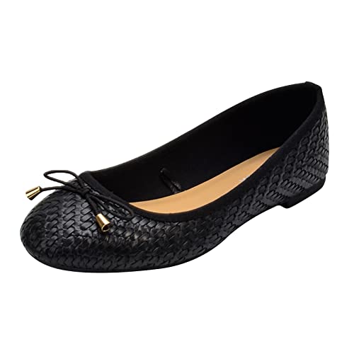 Rückenfreie Loafers Schuhe für Damen Leder rutschfeste Freizeitschuhe Bequeme Nordic Walking Schuhe Alltagskleidung Bequeme Schuhe Leichte Atmungsaktive Plateau Keilschuhe Business Büro, Schwarz , von ARtray